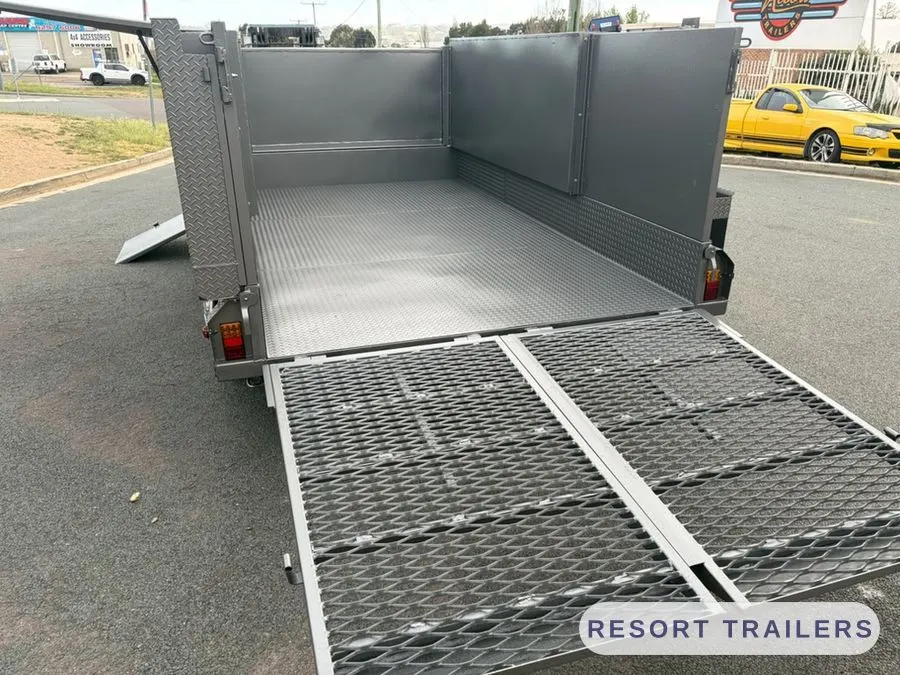Both rear ramps down onto the checker-plate deck