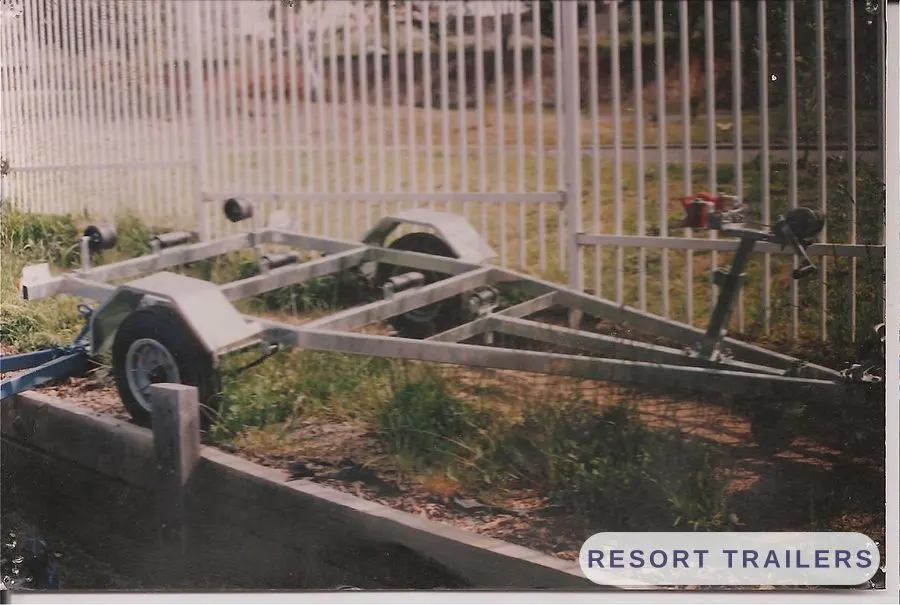 Galvanised single jet ski trailer — built by Resort Trailers