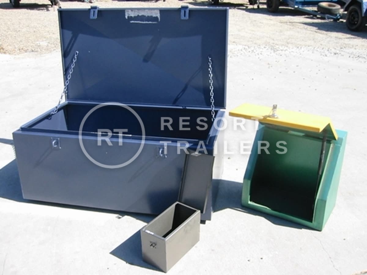 Toolboxes and site boxes — built by Resort Trailers