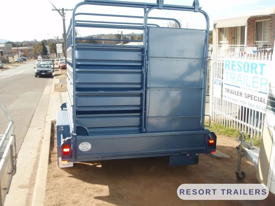 Full-height rear gate on a stock crate — built by Resort Trailers