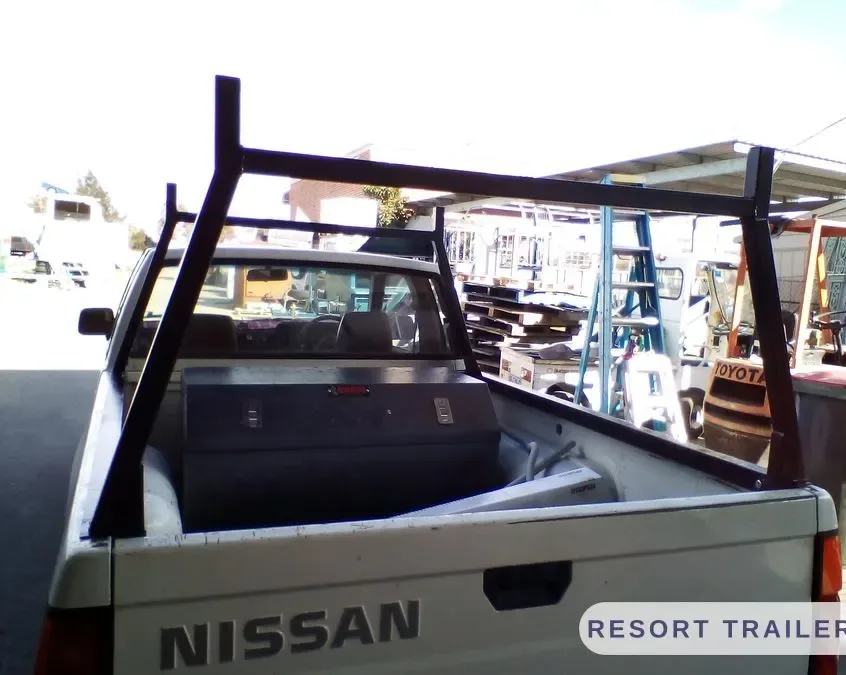Tray rack fitted over a ute tub — built by Resort Trailers